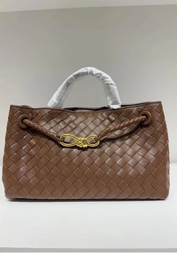 Allegria Woven East West Vegan Leather Shoulder Bag Choco