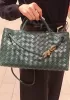 Allegria Woven East West Vegan Leather Shoulder Bag Green