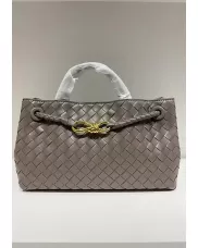 Allegria Woven East West Vegan Leather Shoulder Bag Grey