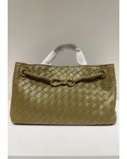 Allegria Woven East West Vegan Leather Shoulder Bag Olive