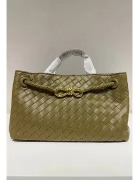 Allegria Woven East West Vegan Leather Shoulder Bag Olive