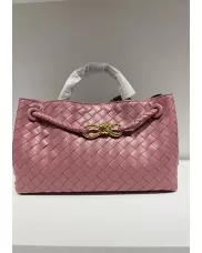 Allegria Woven East West Vegan Leather Shoulder Bag Pink