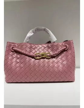 Allegria Woven East West Vegan Leather Shoulder Bag Pink