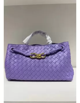 Allegria Woven East West Vegan Leather Shoulder Bag Purple