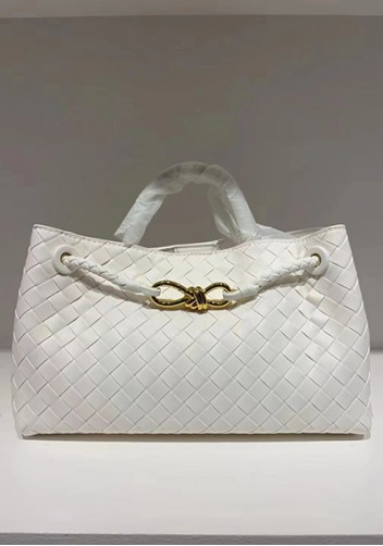 Allegria Woven East West Vegan Leather Shoulder Bag White