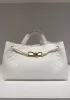 Allegria Woven East West Vegan Leather Shoulder Bag White