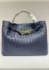 Allegria Woven Medium Vegan Leather Shoulder Bag Blue