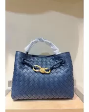 Allegria Woven Small Vegan Leather Shoulder Bag Dark Blue