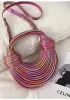 Dina Spaghetti Vegan Leather Knot Shoulder Bag Metallic Pink