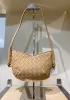 Mia Woven Vegan Leather Slim Mini Shoulder Bag Potato