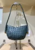 Mia Woven Vegan Leather Slim Mini Shoulder Bag Slate Grey