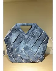 Euclid Medium Denim Woven Bag Blue