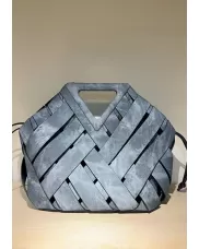 Euclid Medium Denim Woven Bag Grey