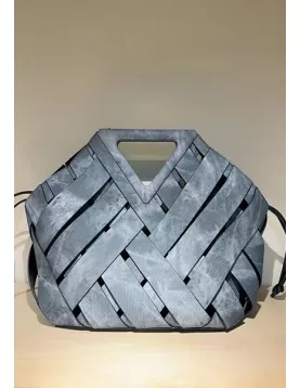 Euclid Medium Denim Woven Bag Grey