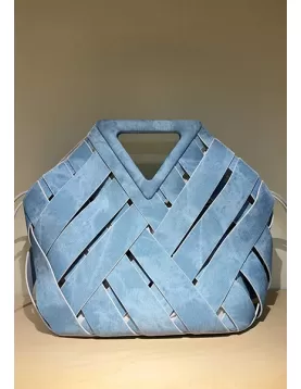 Euclid Medium Denim Woven Bag Light Blue