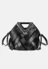 Euclid Medium Faux Woven Bag Black