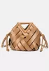 Euclid Medium Faux Woven Bag Brown