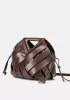 Euclid Medium Faux Woven Bag Coffee