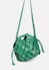 Euclid Medium Faux Woven Bag Green