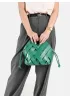 Euclid Medium Faux Woven Bag Green