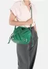 Euclid Medium Faux Woven Bag Green