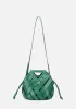 Euclid Medium Faux Woven Bag Green