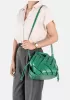 Euclid Medium Faux Woven Bag Green