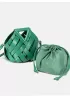 Euclid Medium Faux Woven Bag Green