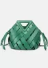 Euclid Medium Faux Woven Bag Green