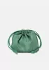 Euclid Medium Faux Woven Bag Green