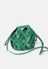 Euclid Medium Faux Woven Bag Green