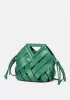 Euclid Medium Faux Woven Bag Green