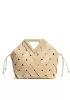 Euclid Large Leather Woven Bag Beige