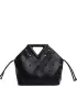 Euclid Large Leather Woven Bag Black