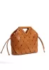 Euclid Medium Leather Woven Bag Brown