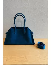 Ashley Suede Leather Bag Blue