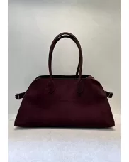 Ashley Suede Leather Bag Burgundy