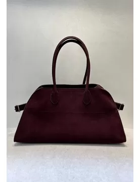 Ashley Suede Leather Bag Burgundy