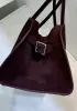 Ashley Suede Leather Bag Burgundy