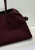 Ashley Suede Leather Bag Burgundy