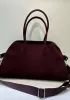 Ashley Suede Leather Bag Burgundy