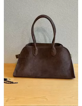 Ashley Suede Leather Bag Cocoa