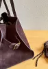 Ashley Suede Leather Bag D Choco