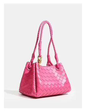 Mia Chute Synthetic Leather Small Shoulder Bag Hot Pink