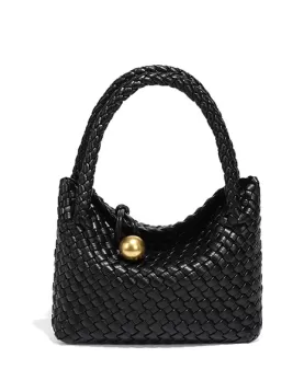 Mia Ball Synthetic Leather Shoulder Small Bag Black