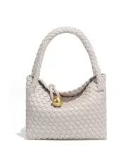 Mia Ball Synthetic Leather Shoulder Small Bag Cream