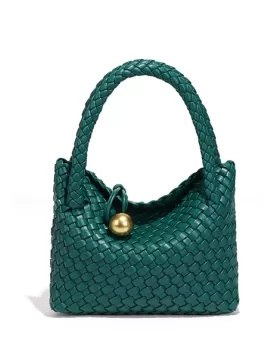 Mia Ball Synthetic Leather Shoulder Small Bag Emerald Green