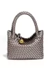 Mia Ball Synthetic Leather Shoulder Small Bag Metallic Grey