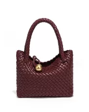 Mia Ball Synthetic Leather Shoulder Small Bag Wine