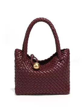 Mia Ball Synthetic Leather Shoulder Small Bag Wine